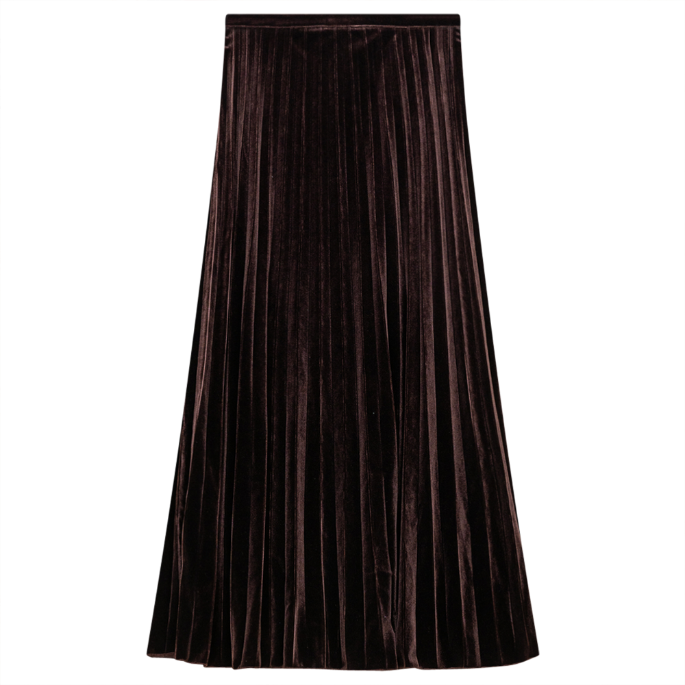 Accordian Pleated Velour Midi Skirt - Concordia Style Boutique