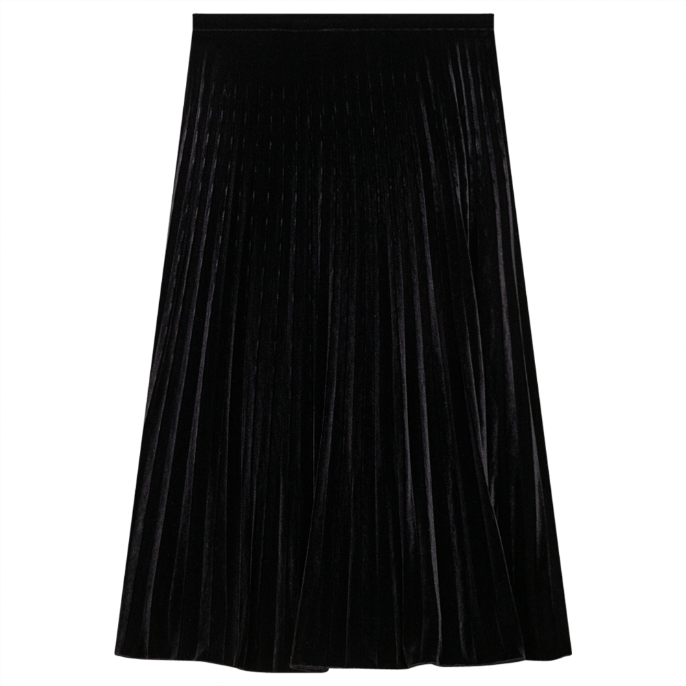 Accordian Pleated Velour Short Skirt - Concordia Style Boutique