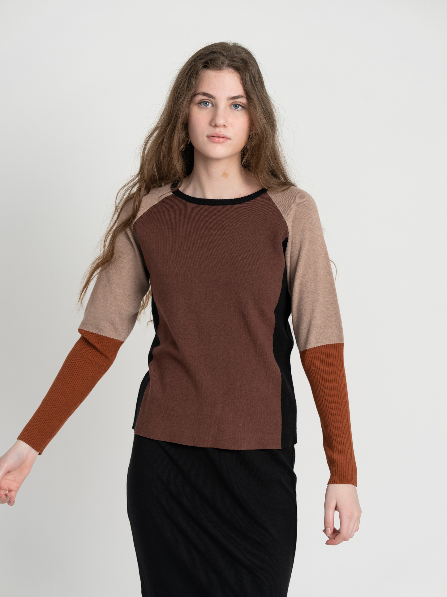 Color Blocked Ribbed Knit Combo Sweater - Concordia Style Boutique