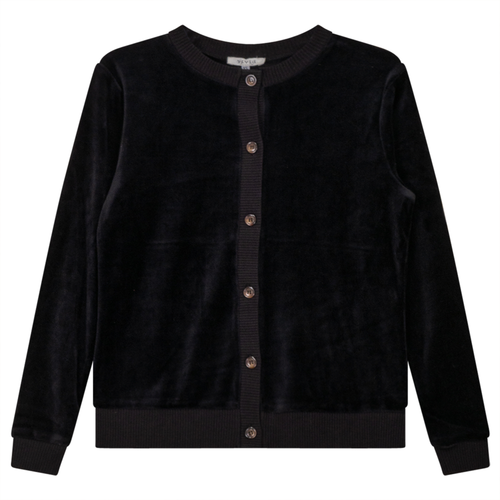 Velour Round Neck Cardigan - Concordia Style Boutique