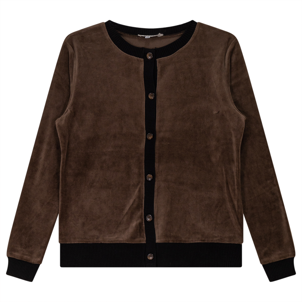 Velour Round Neck Cardigan - Concordia Style Boutique