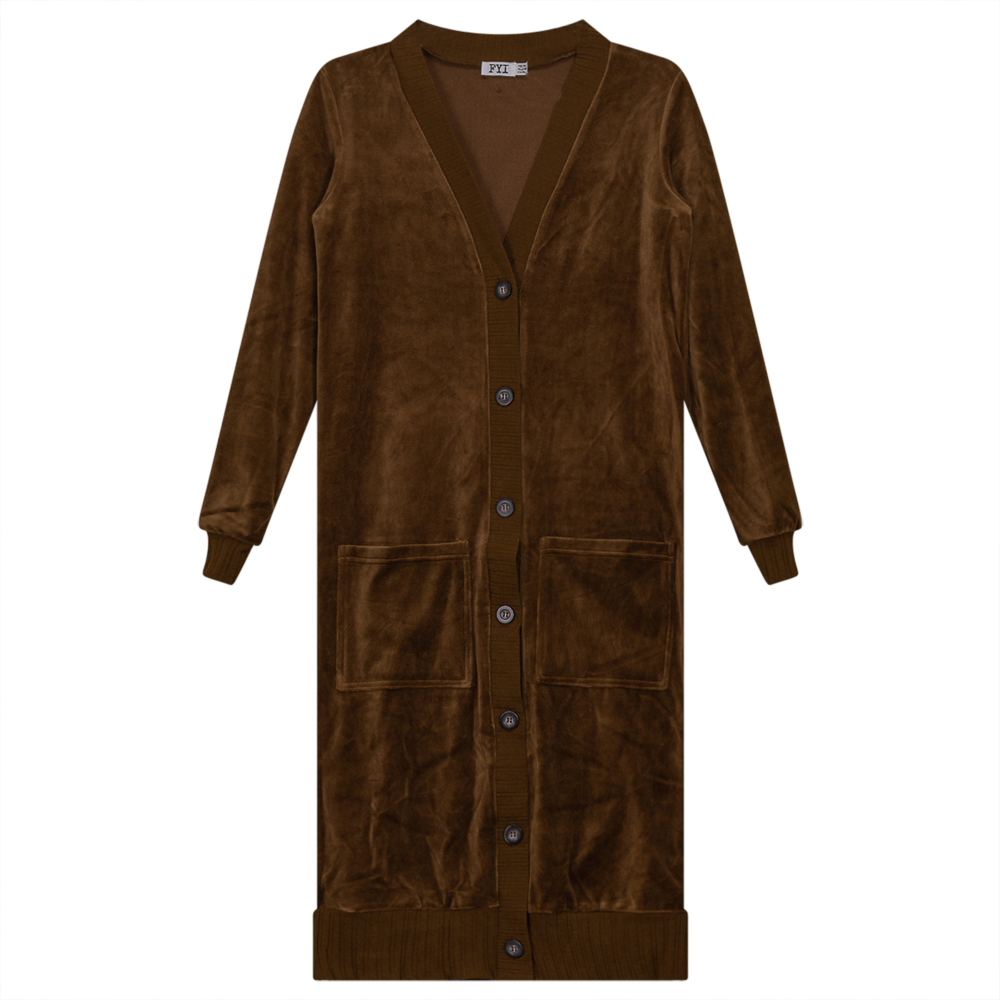 Cotton Velour Long Cardigan - Concordia Style Boutique