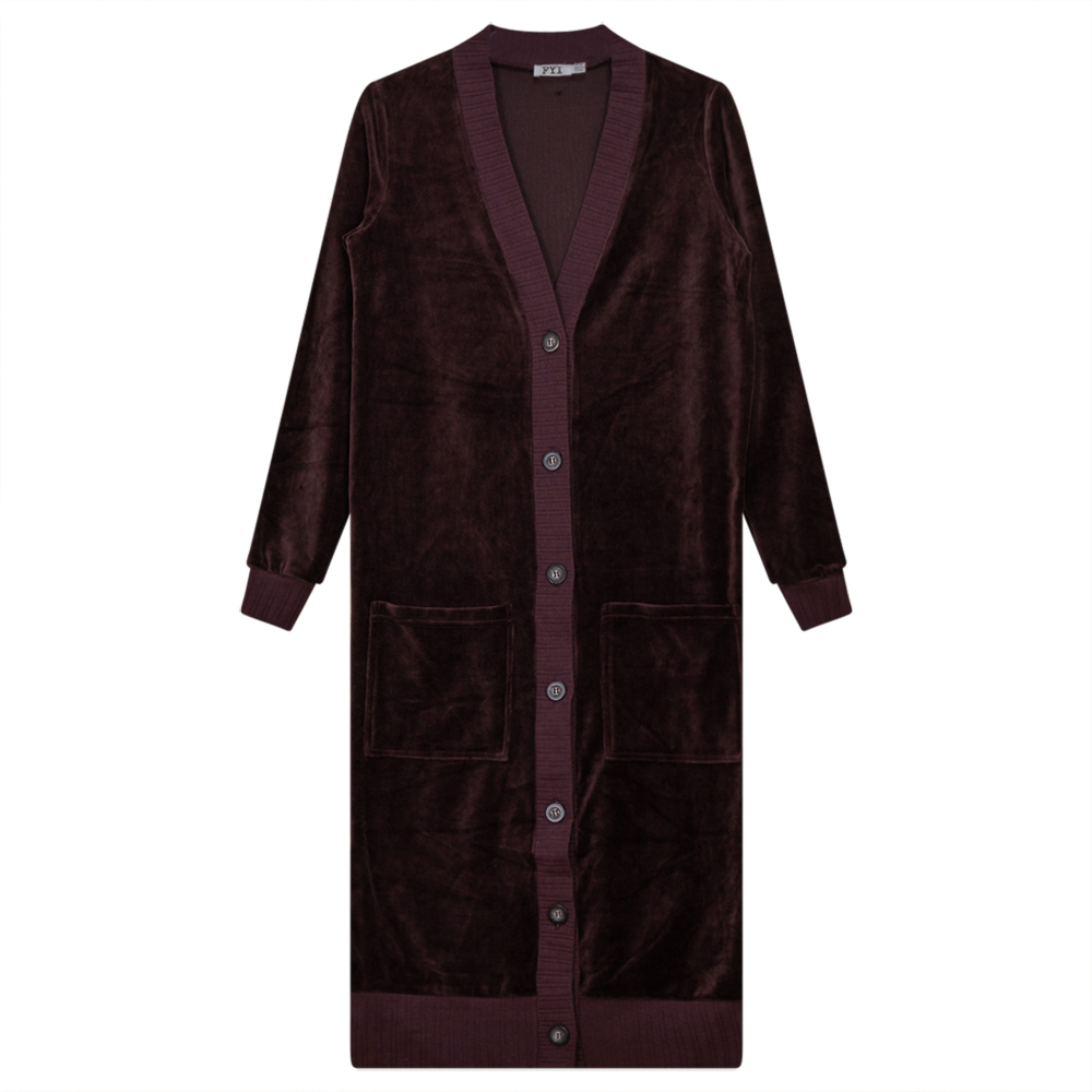 Cotton Velour Long Cardigan - Concordia Style Boutique