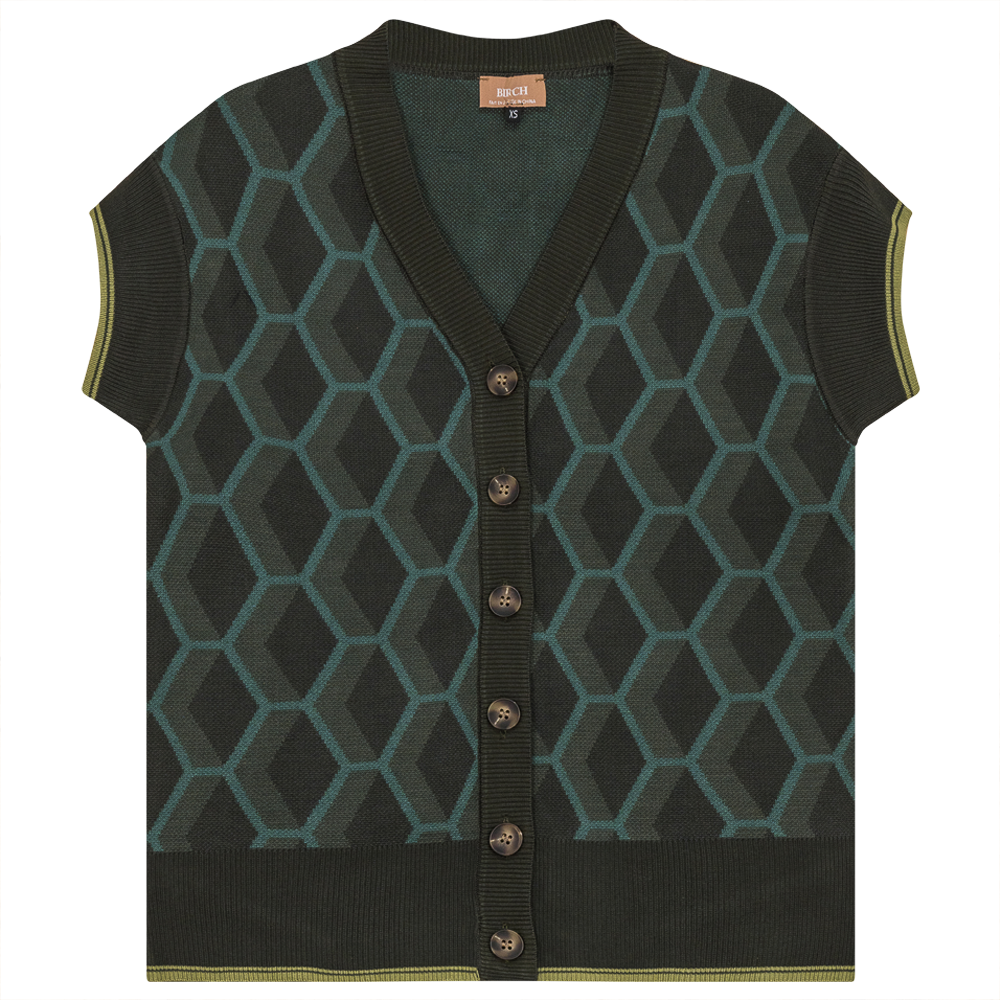 Diamond Jacquard Knit Vest Cardigan - Concordia Style Boutique