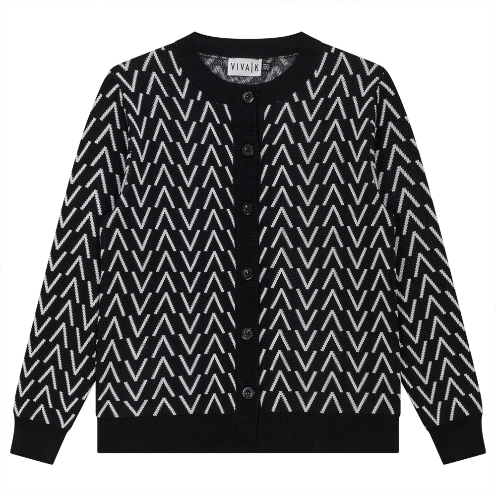 Crew Neck Printed Knit Cardigan - Concordia Style Boutique