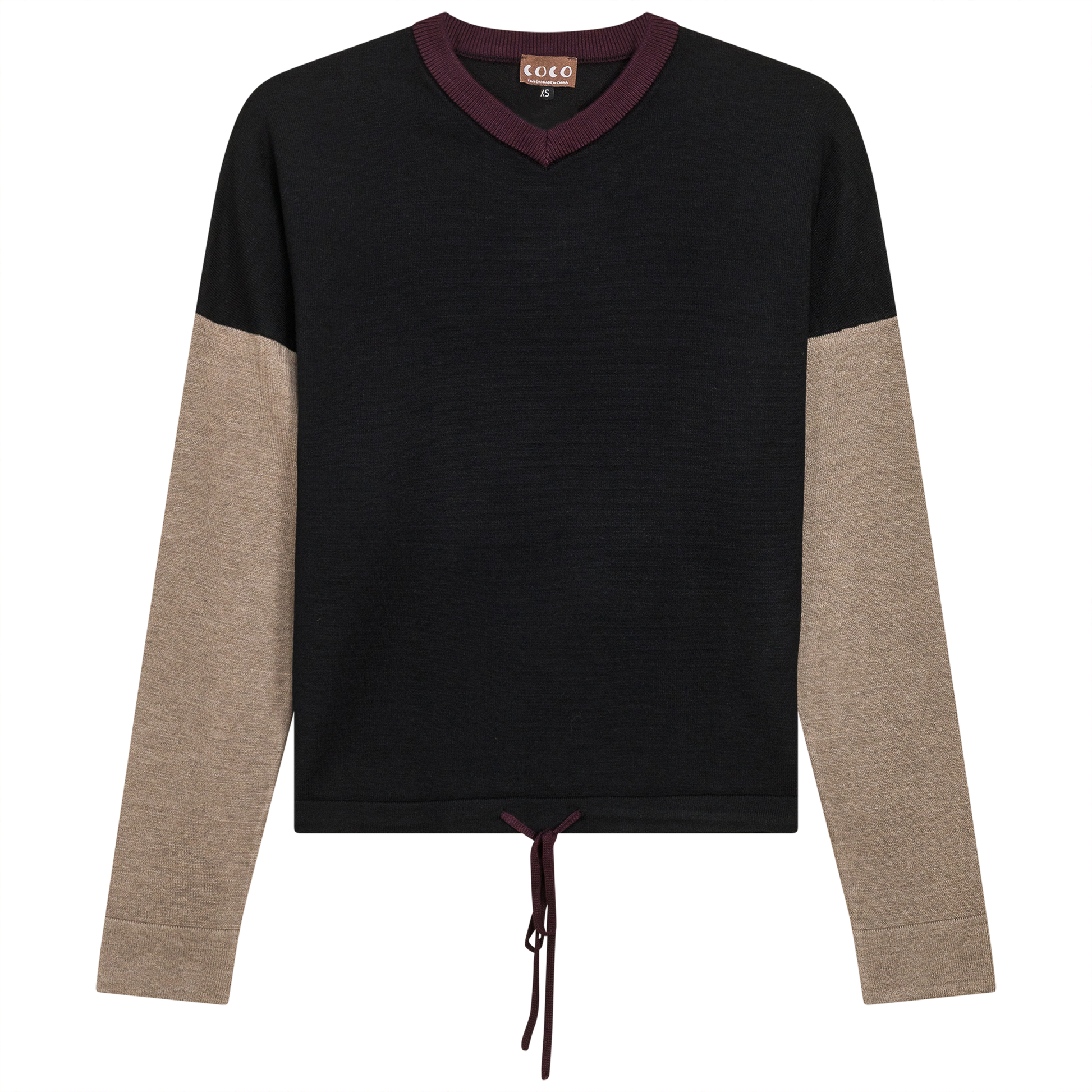 Color Blocked V Neck Bungee Sweater - Concordia Style Boutique