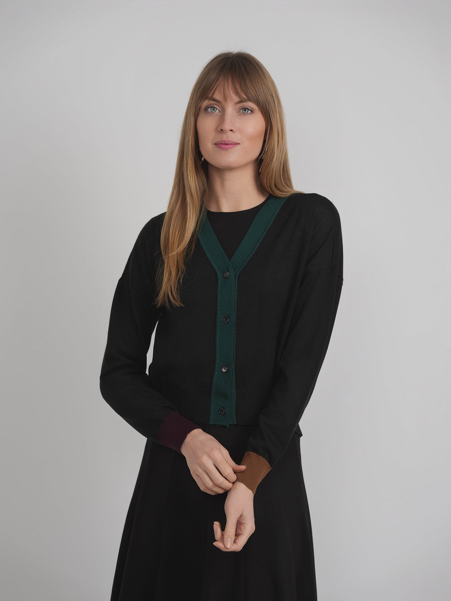 Color Blocked Cropped Cardigan - Concordia Style Boutique