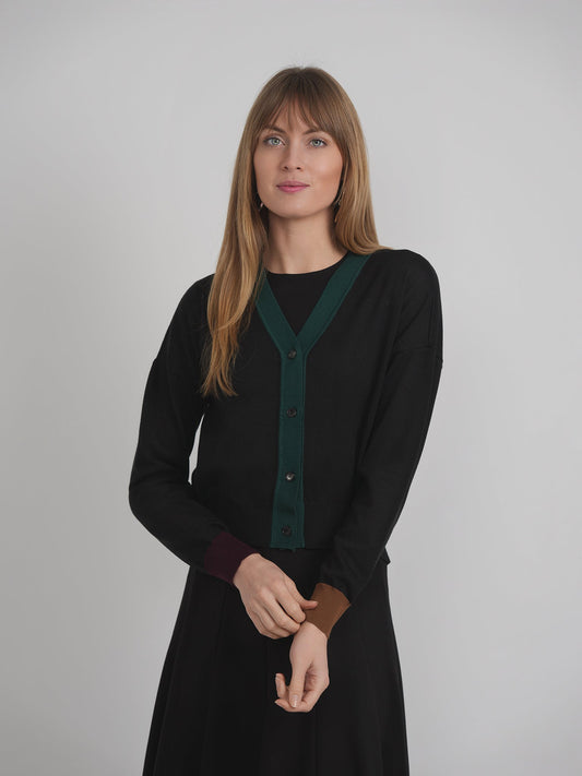 Color Blocked Cropped Cardigan - Concordia Style Boutique