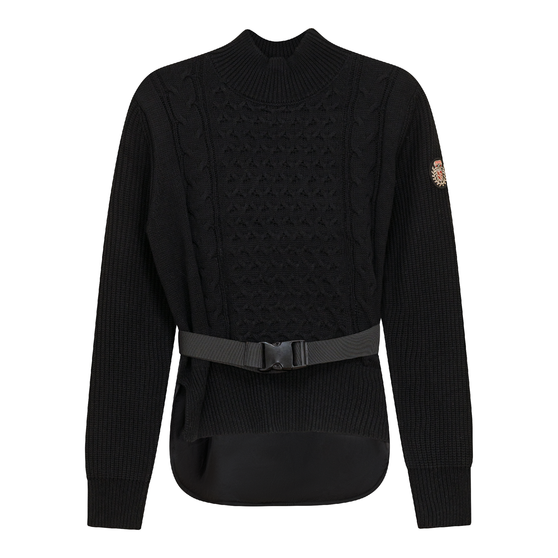Cable knit Quilt Sweater With Belt - Concordia Style Boutique