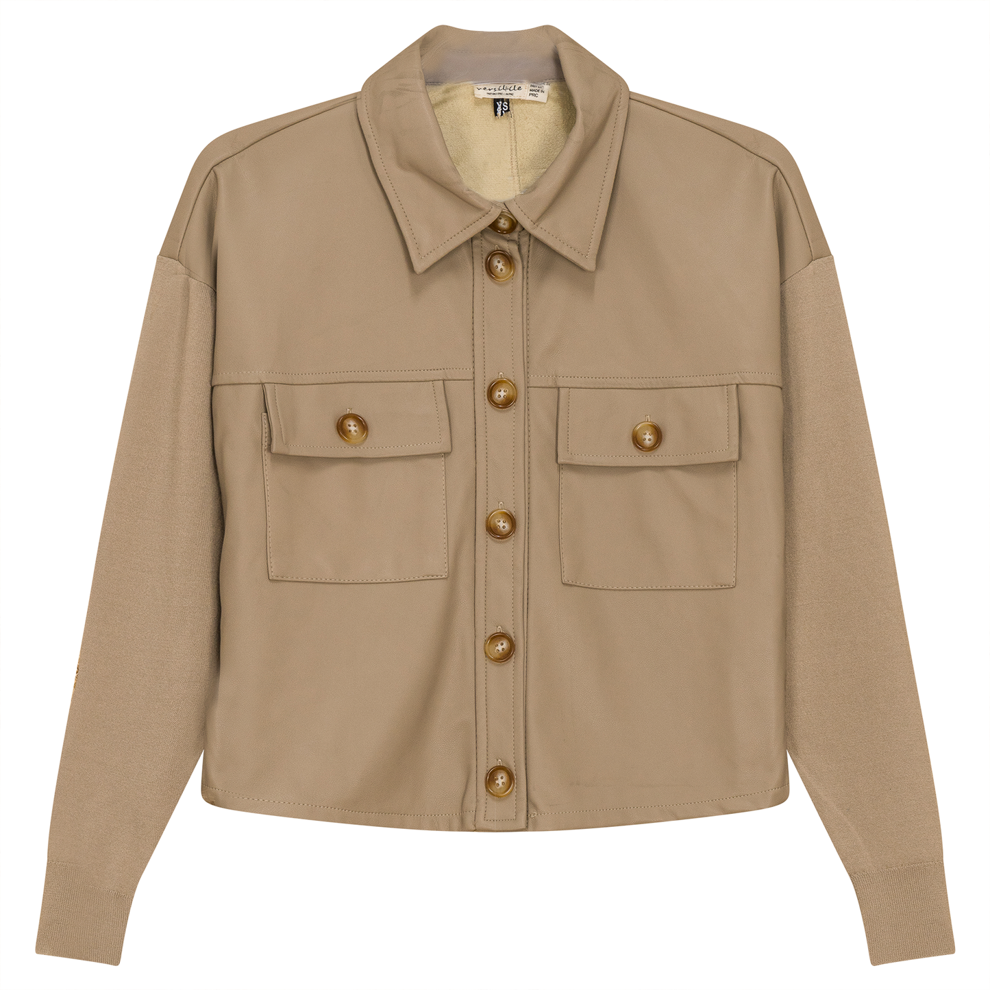 Cropped Leather Combo Jacket - Concordia Style Boutique