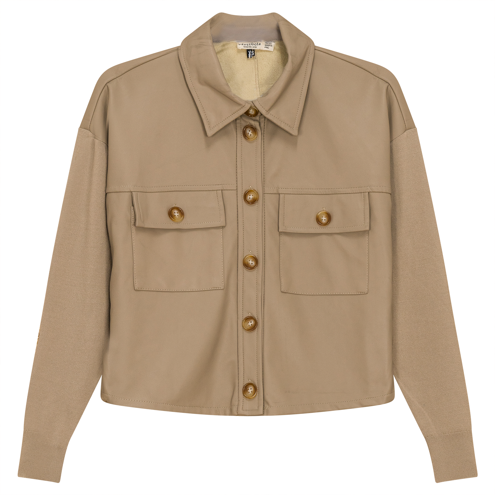 Cropped Leather Combo Jacket - Concordia Style Boutique