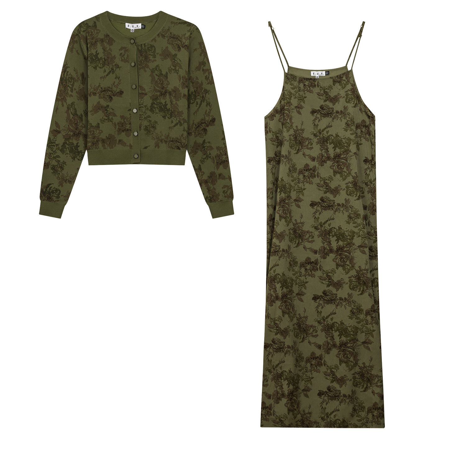 Printed Jumper Knit Cardigan Set - Concordia Style Boutique