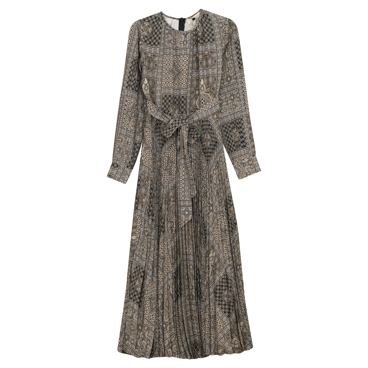 Satin Mosaic pleated Midi Dress - Concordia Style Boutique
