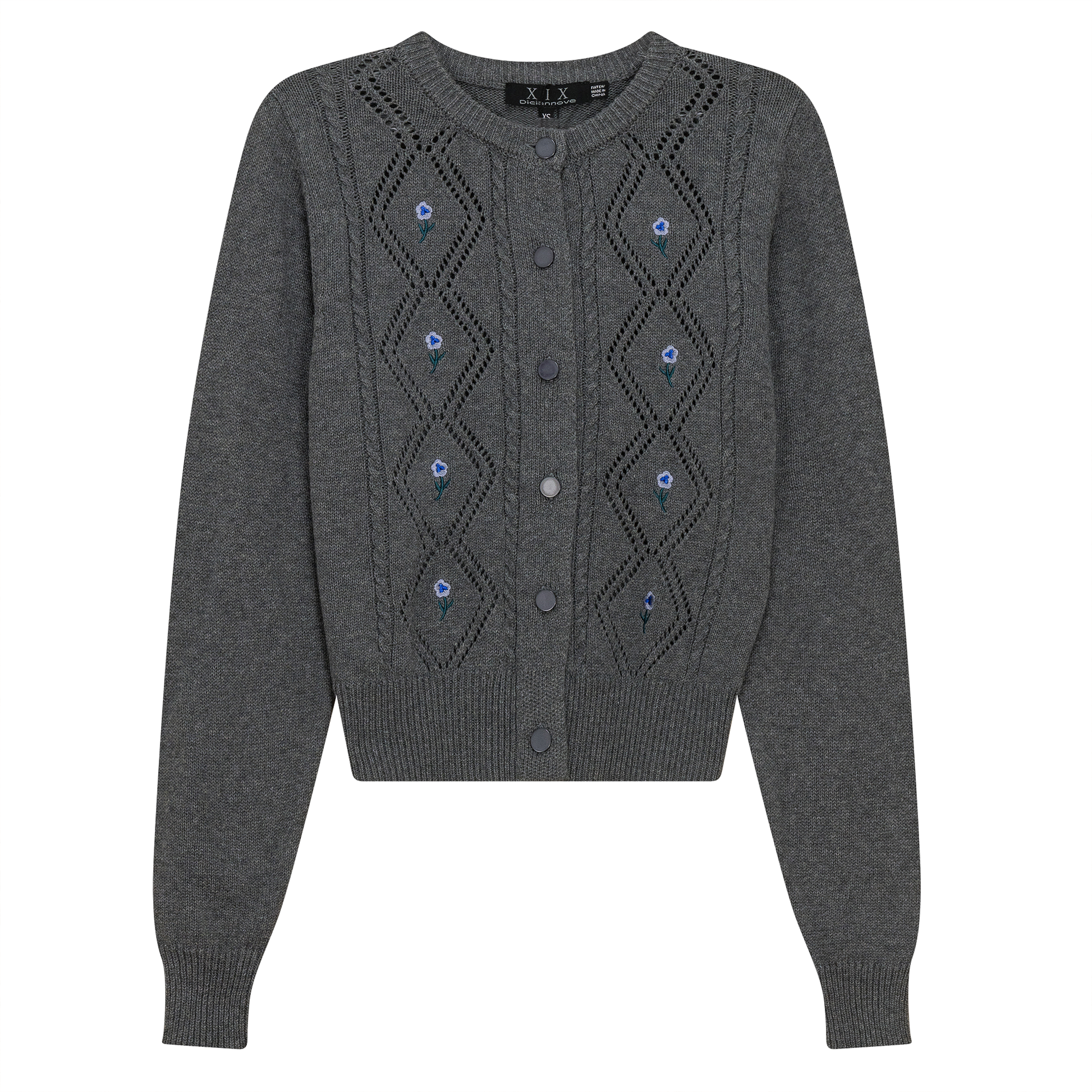 Crochet Knit Cardigan With Floral Embroidery - Concordia Style Boutique