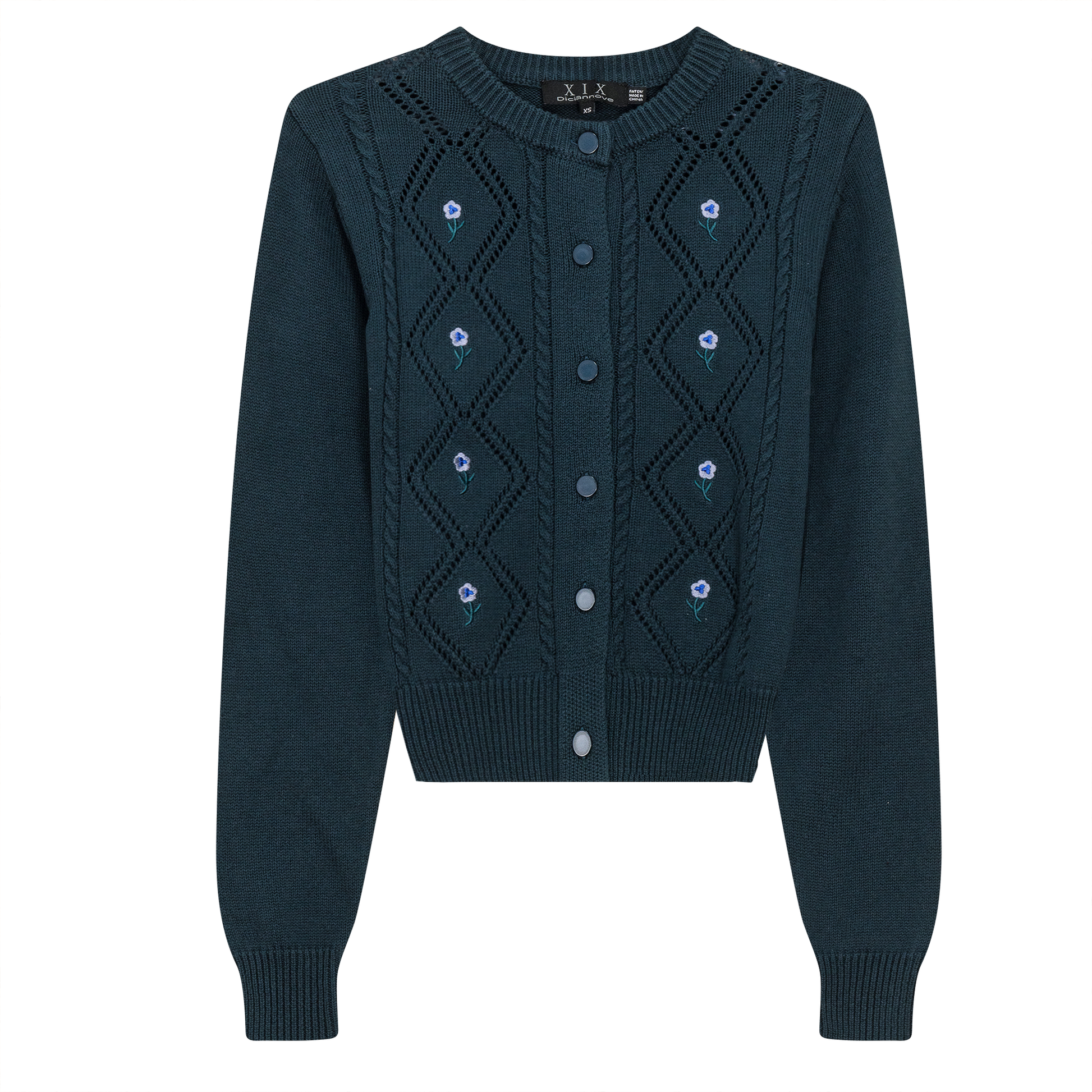 Crochet Knit Cardigan With Floral Embroidery - Concordia Style Boutique
