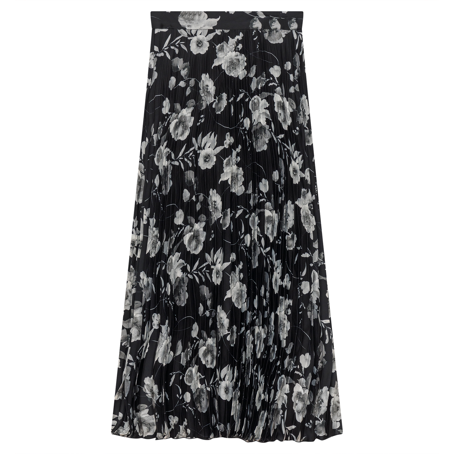 Printed Satin Accordian Pleated Midi Skirt - Concordia Style Boutique