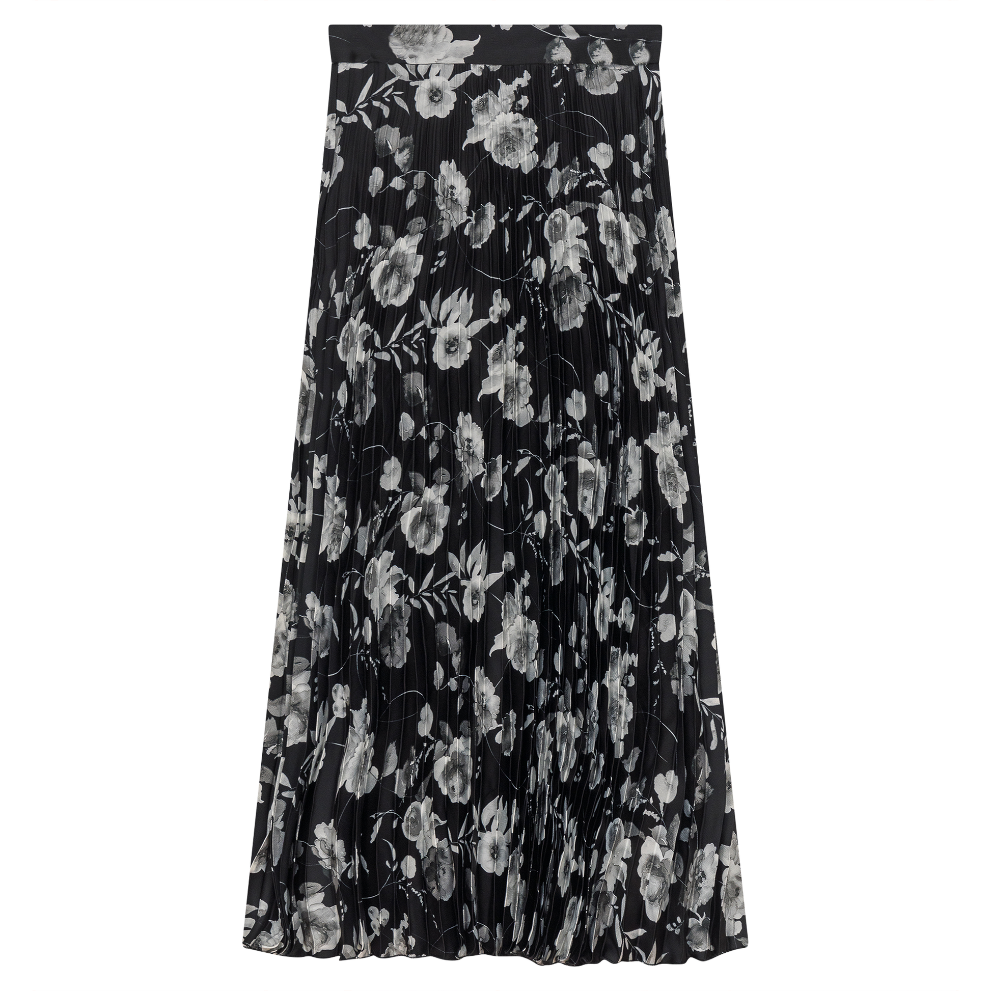 Printed Satin Accordian Pleated Midi Skirt - Concordia Style Boutique