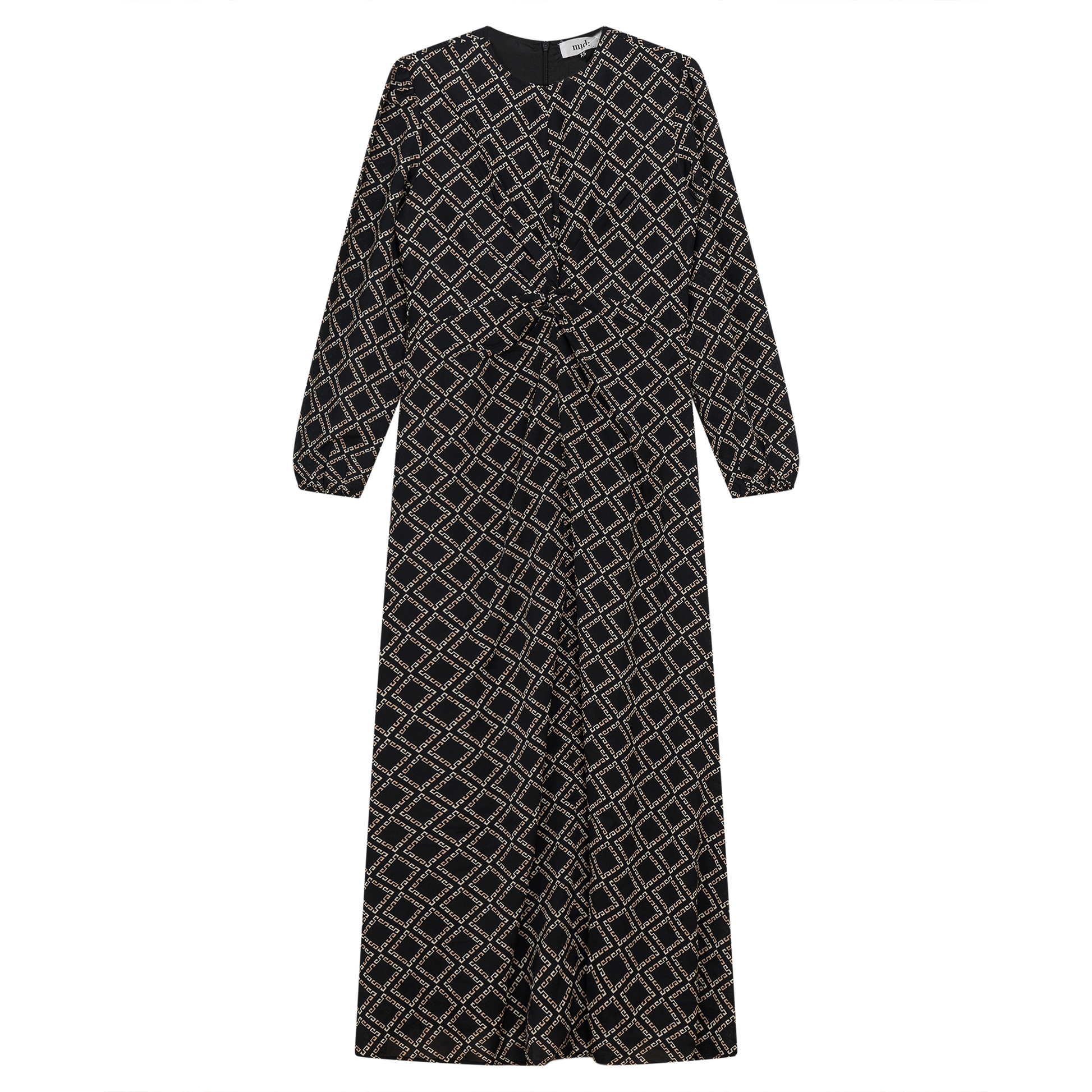 Knot Printed Satin Midi Dress - Concordia Style Boutique