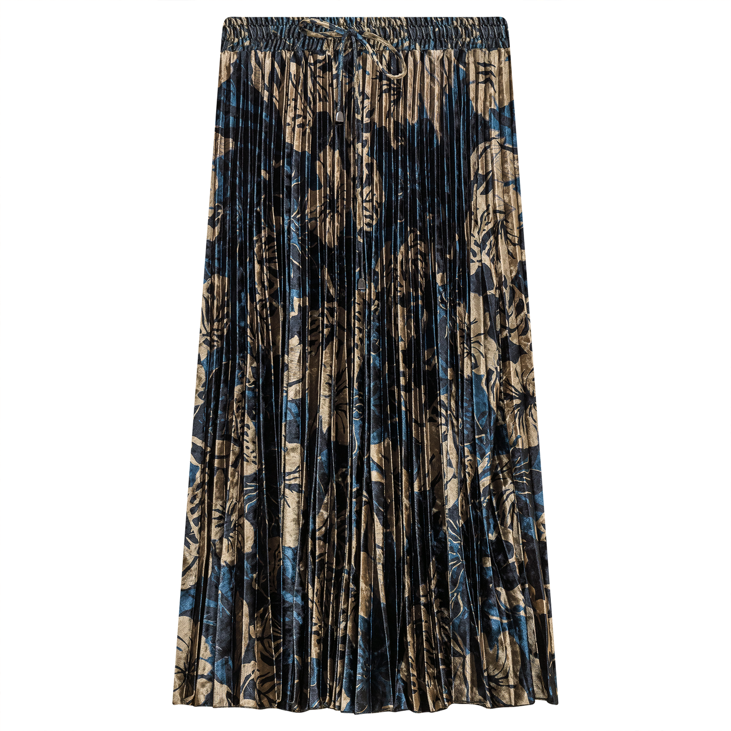 Flocked Velour Accordian Pleated Midi Skirt - Concordia Style Boutique