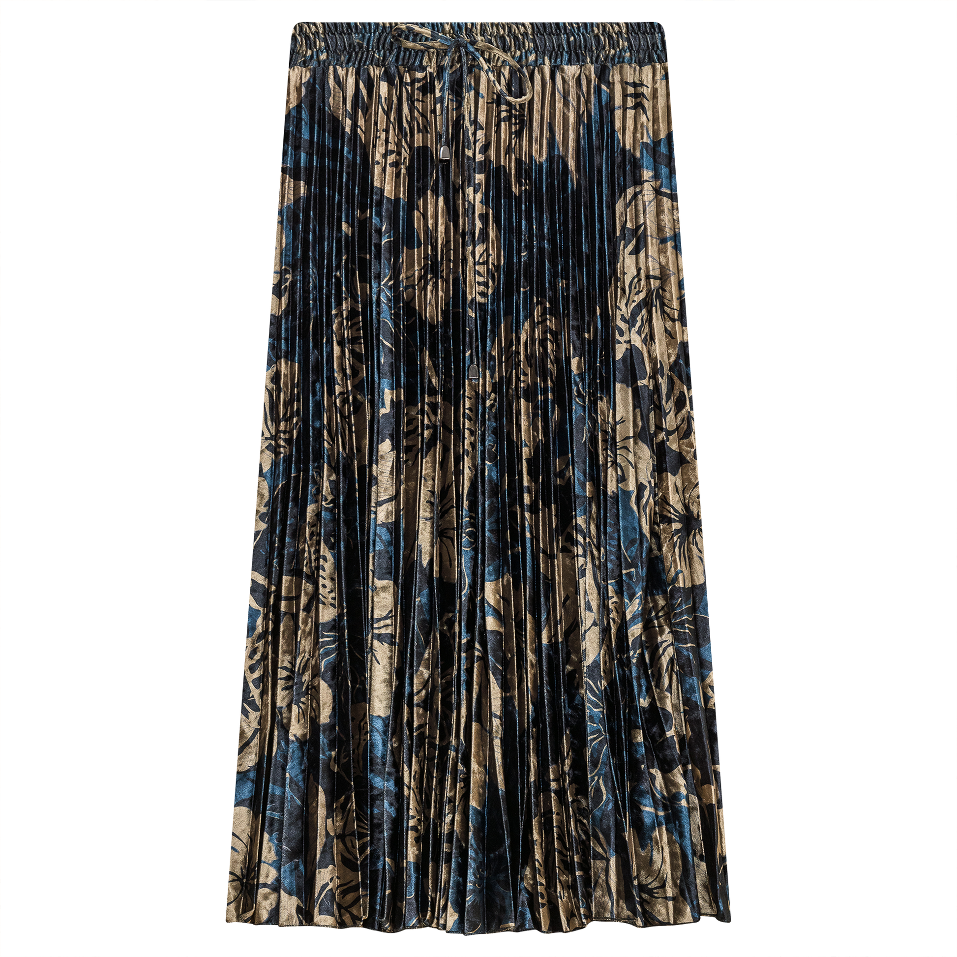 Flocked Velour Accordian Pleated Midi Skirt - Concordia Style Boutique