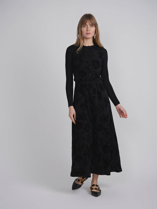 Flocked Velour Maxi Jumper - Concordia Style Boutique
