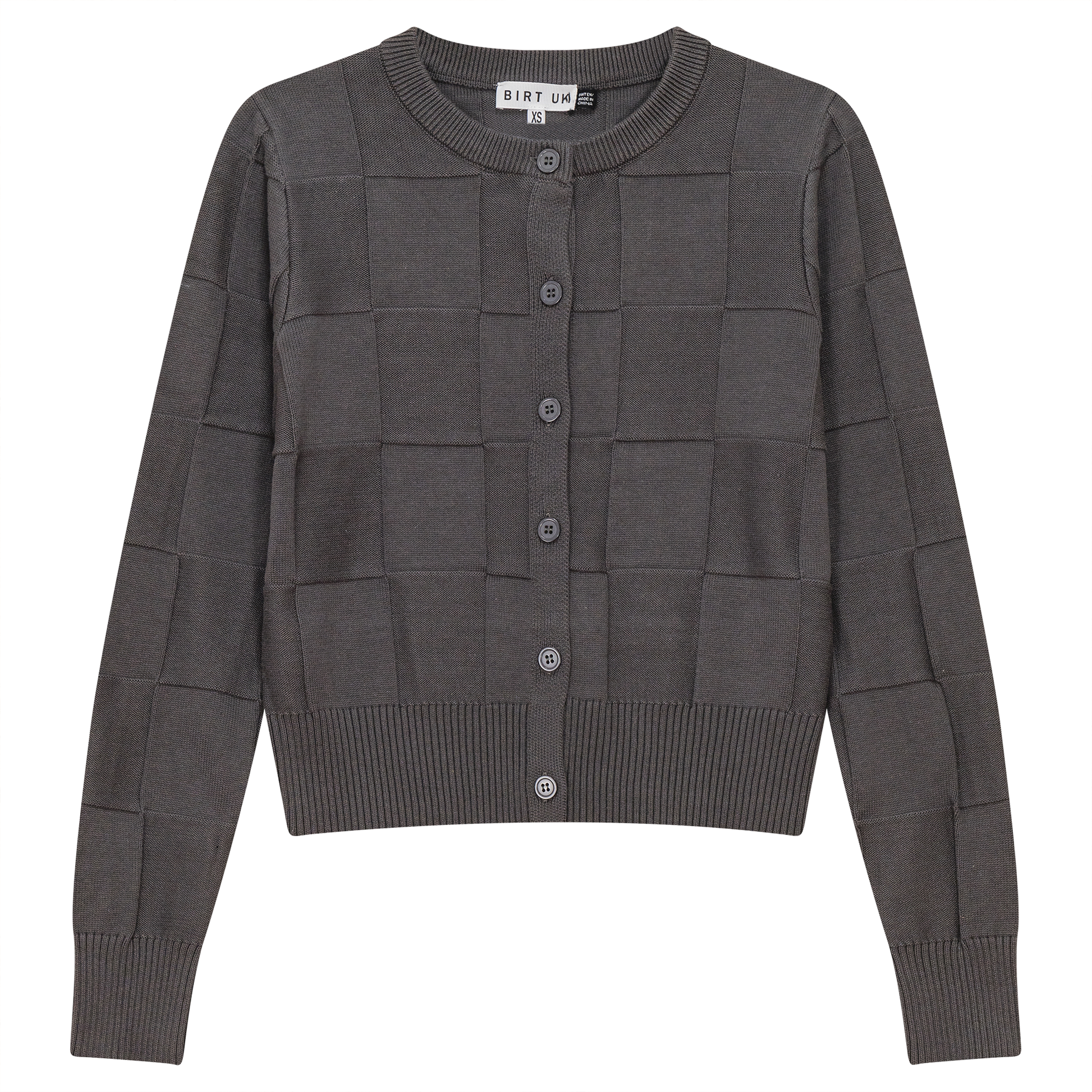 Checked Knit Cropped Cardigan - Concordia Style Boutique