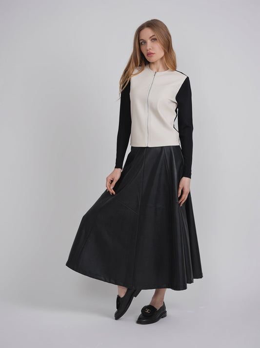 Leather Knit Combo Jacket - Concordia Style Boutique