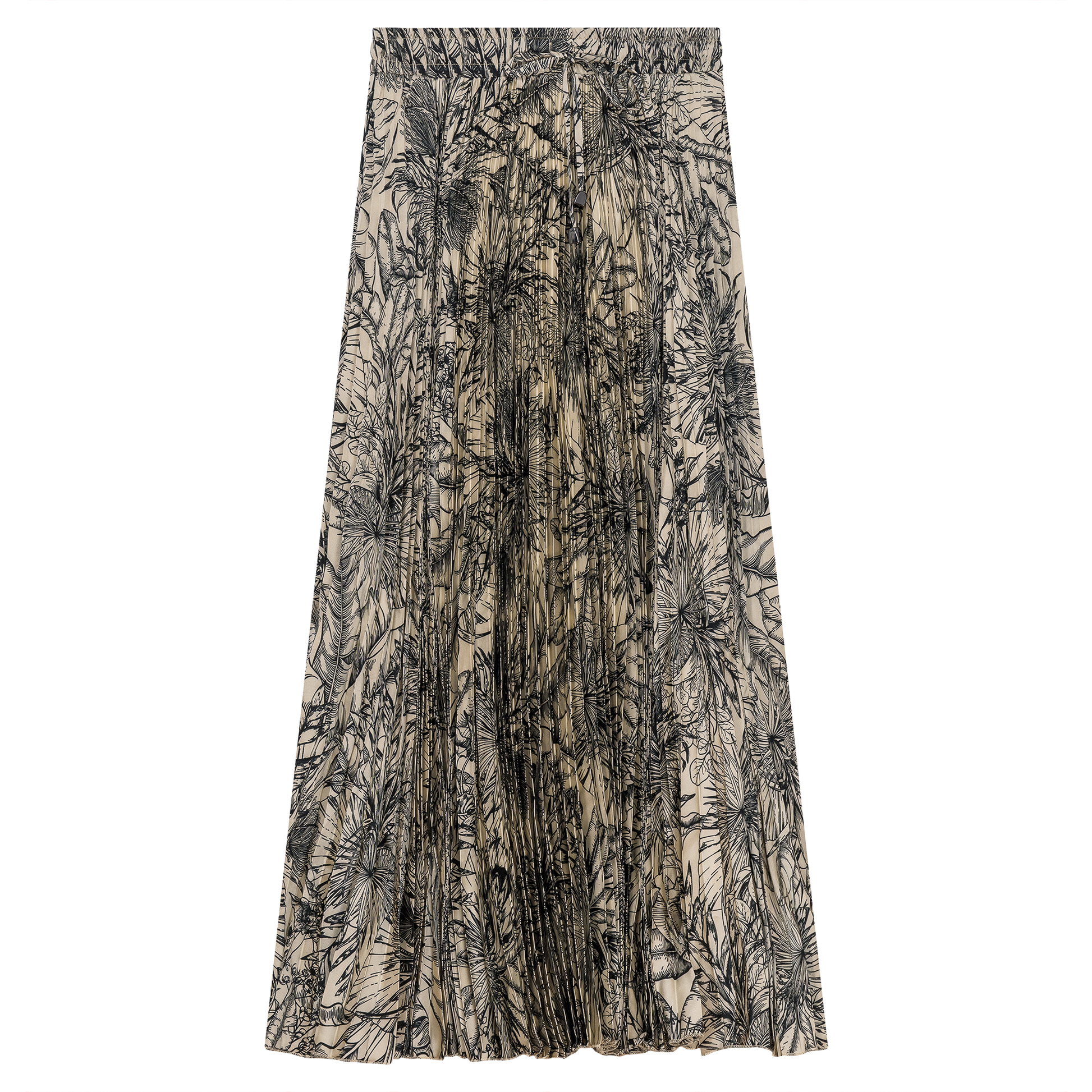 Accordian Pleated Printed Chiffon Midi Skirt - Concordia Style Boutique