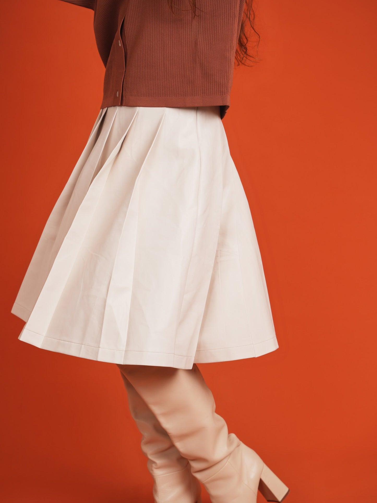 Leather Knife Pleats Skirt - Concordia Style Boutique