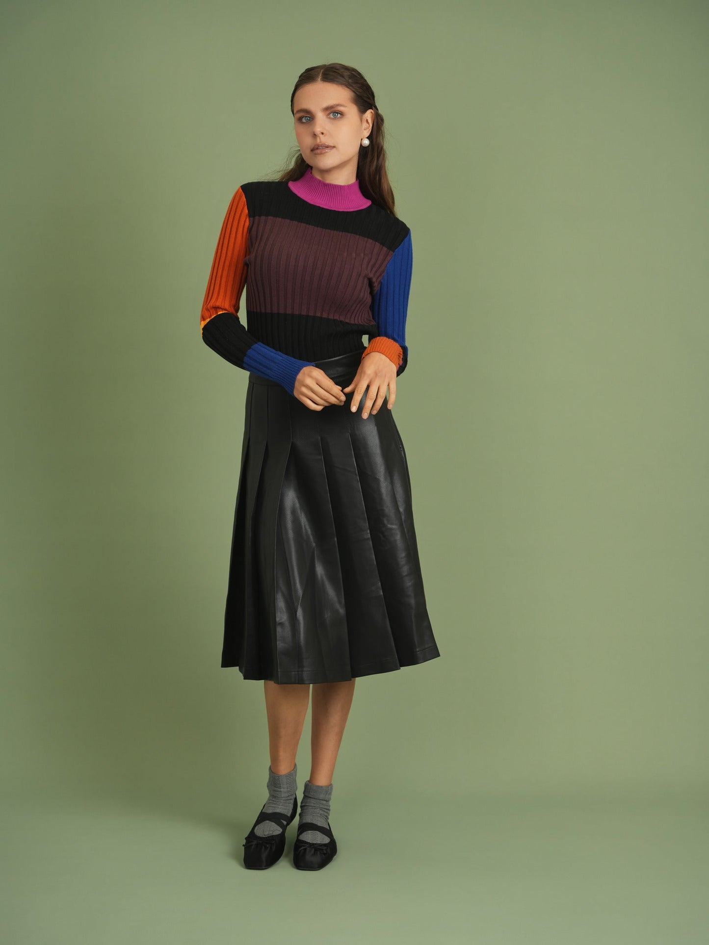Leather Knife Pleats Skirt - Concordia Style Boutique