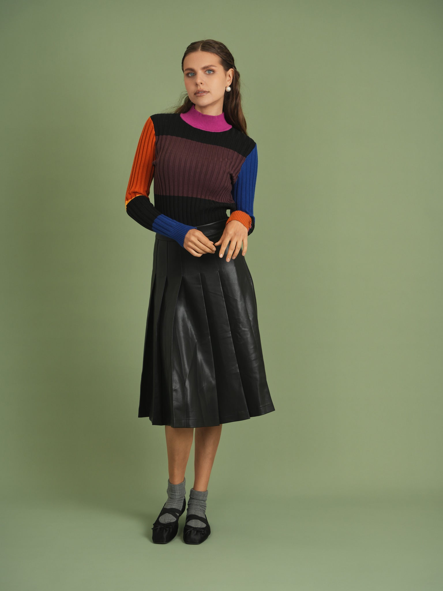 Leather Knife Pleats Skirt - Concordia Style Boutique