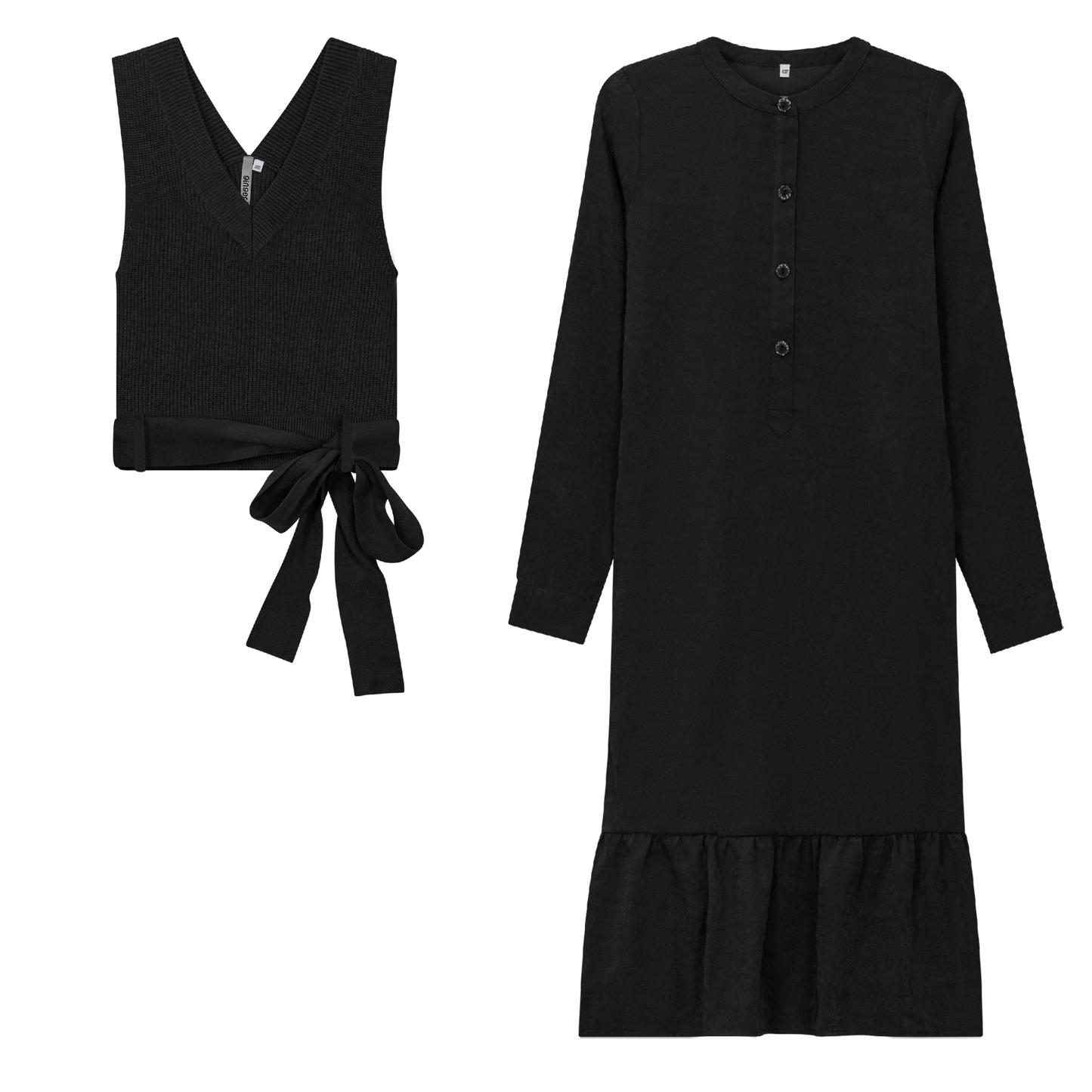 Woven Dress with Knit Vest - Concordia Style Boutique