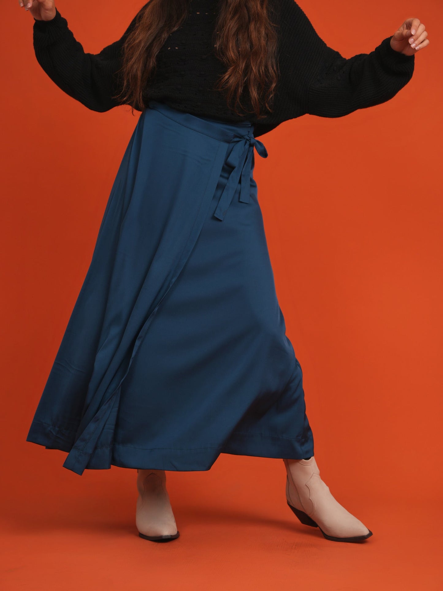 Satin Midi Wrap Skirt - Concordia Style Boutique