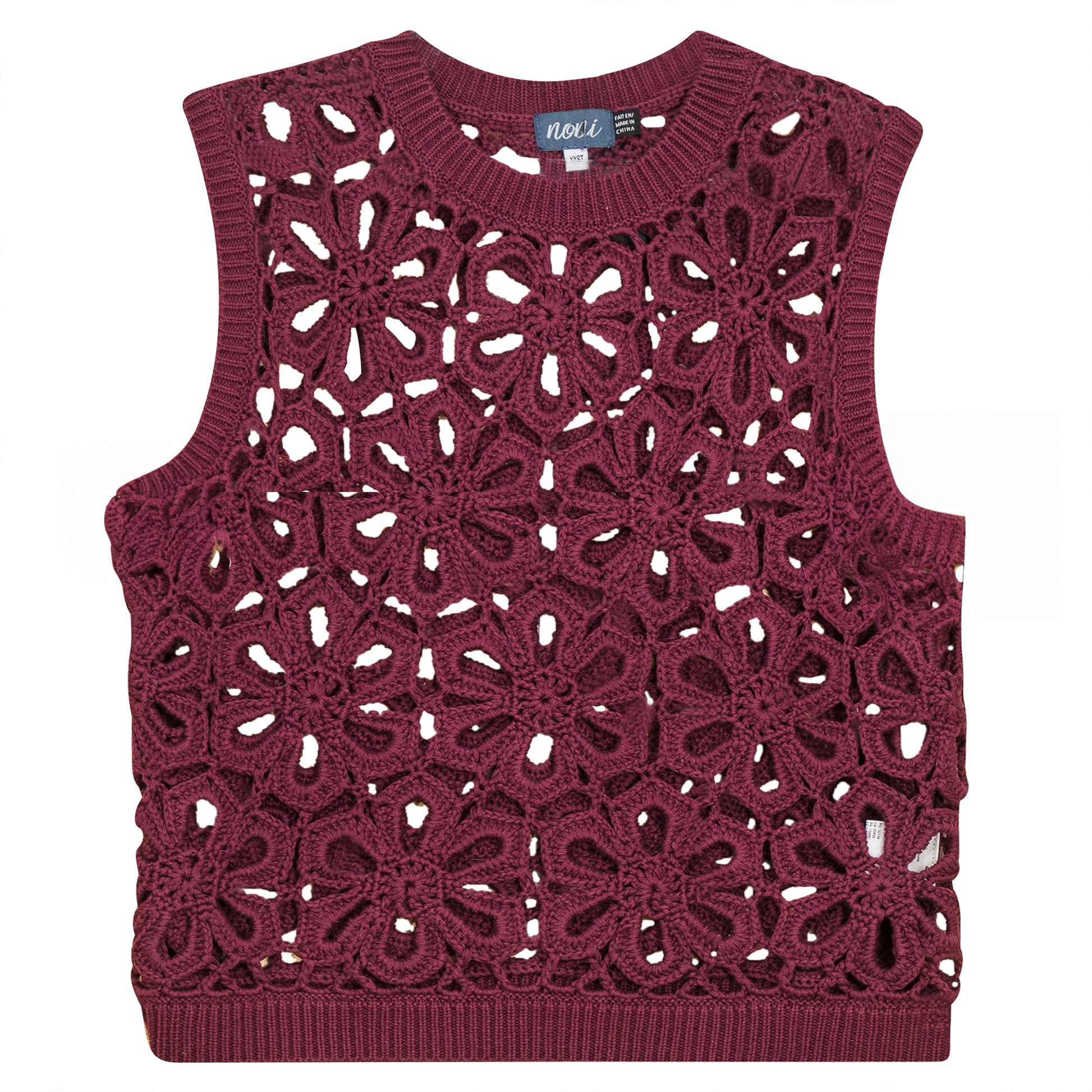 Floral Cropped Crotchet Vest - Concordia Style Boutique