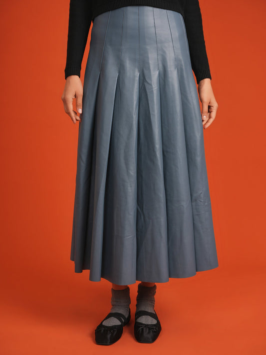 Leather Pleated Midi Skirt - Concordia Style Boutique