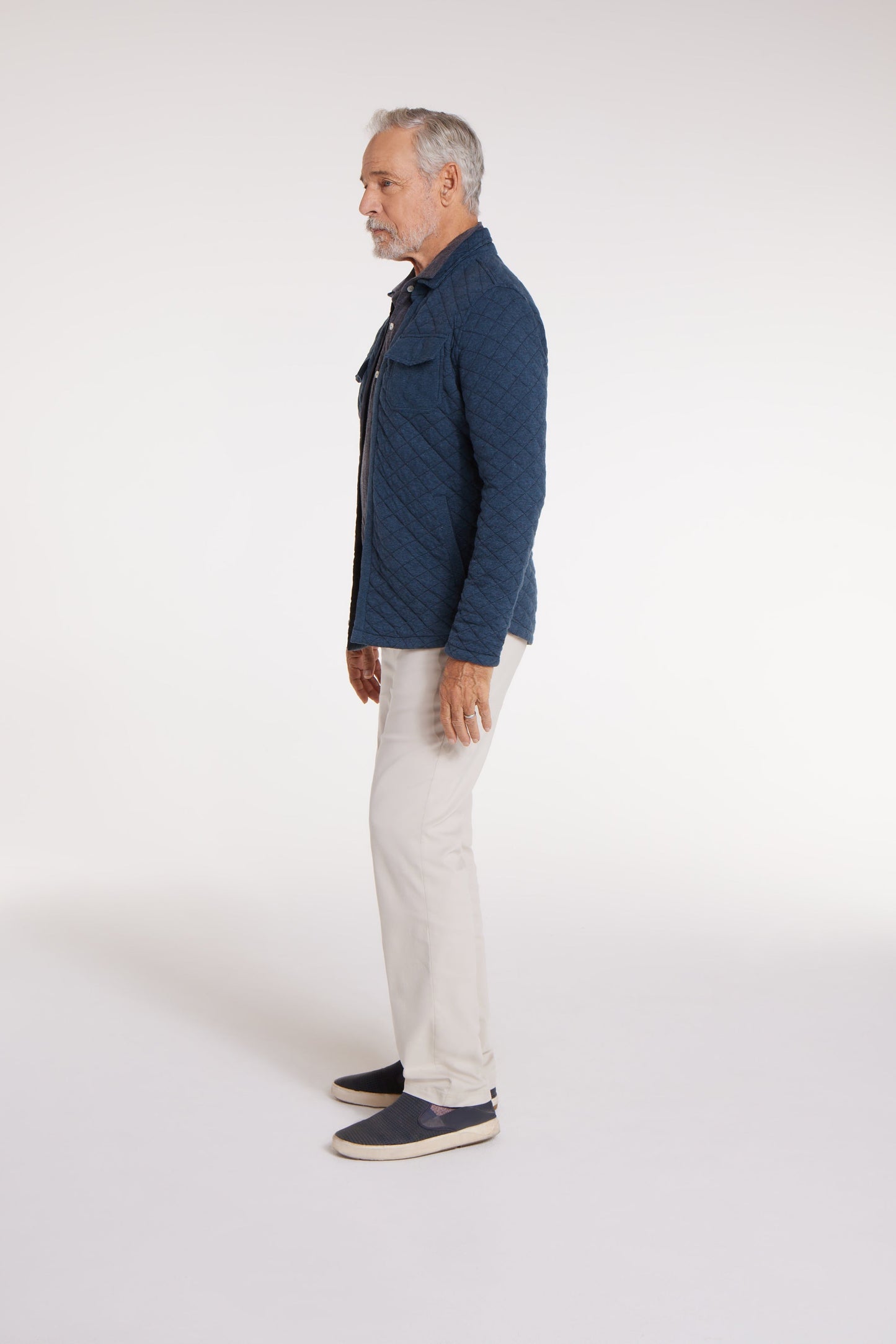 Abuelo Quilted Magnetic Jacket in Blue Heather