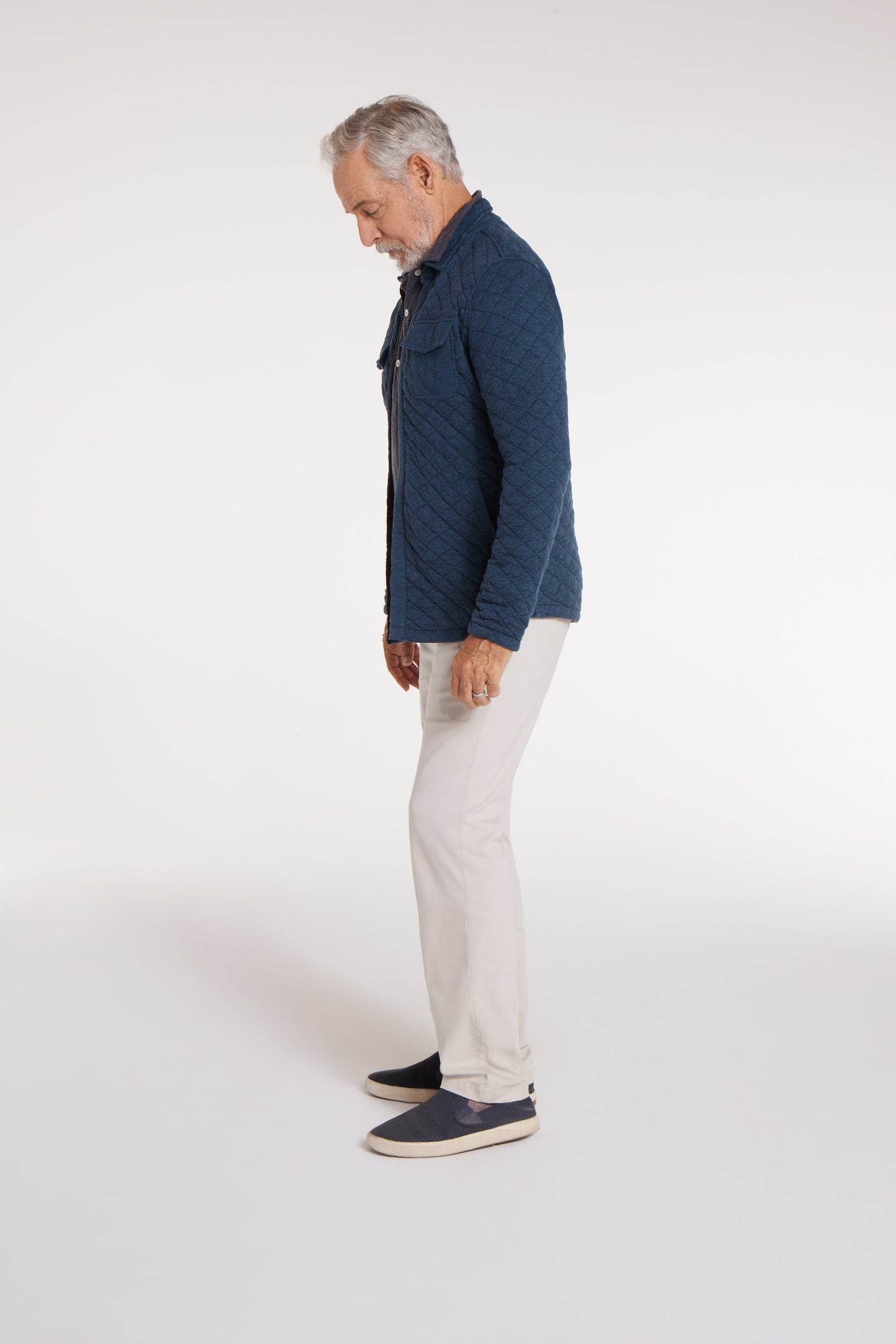 Abuelo Quilted Magnetic Jacket in Blue Heather