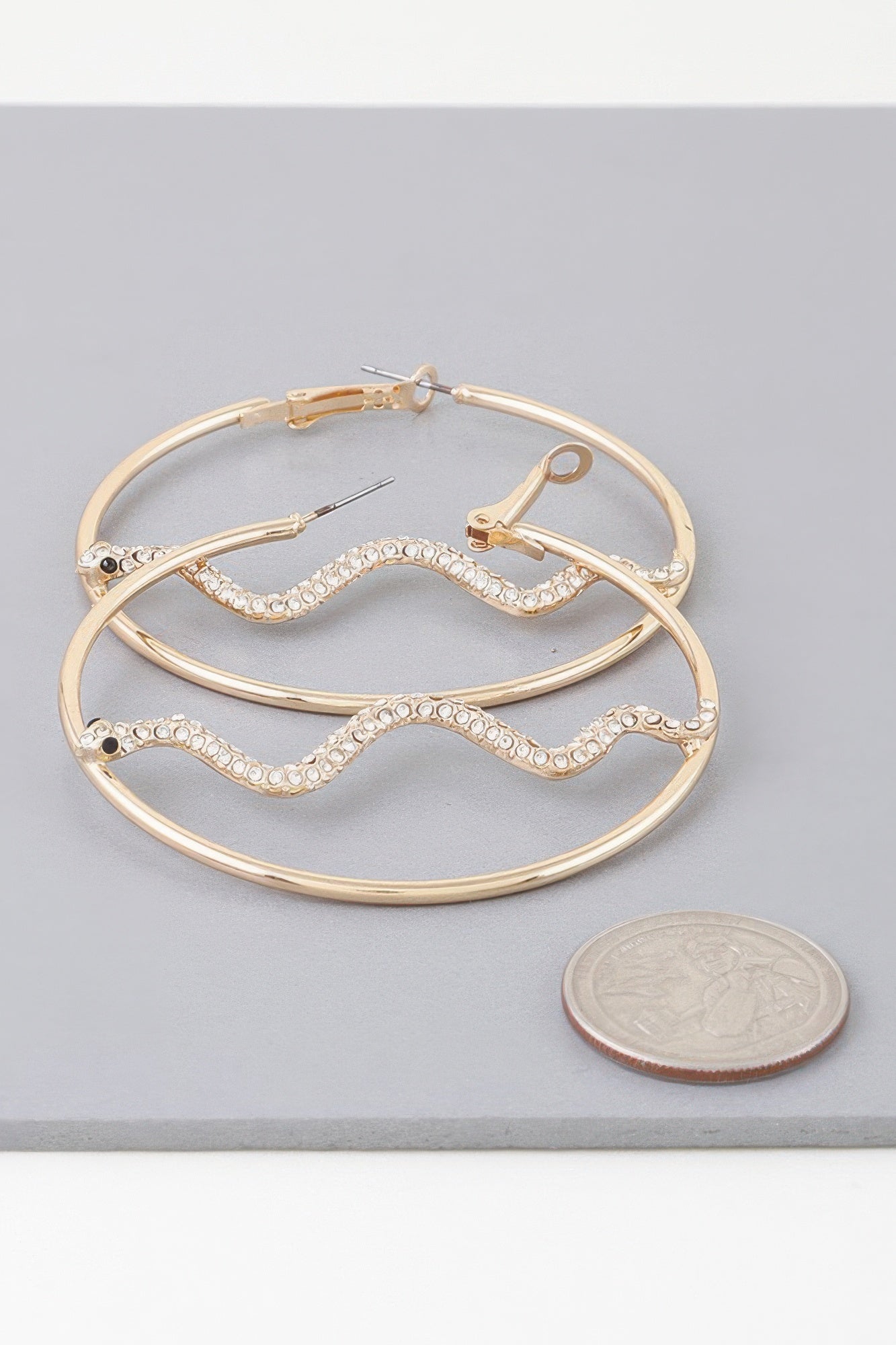 Bejeweled Snake Hoop Earrings - Concordia Style Boutique