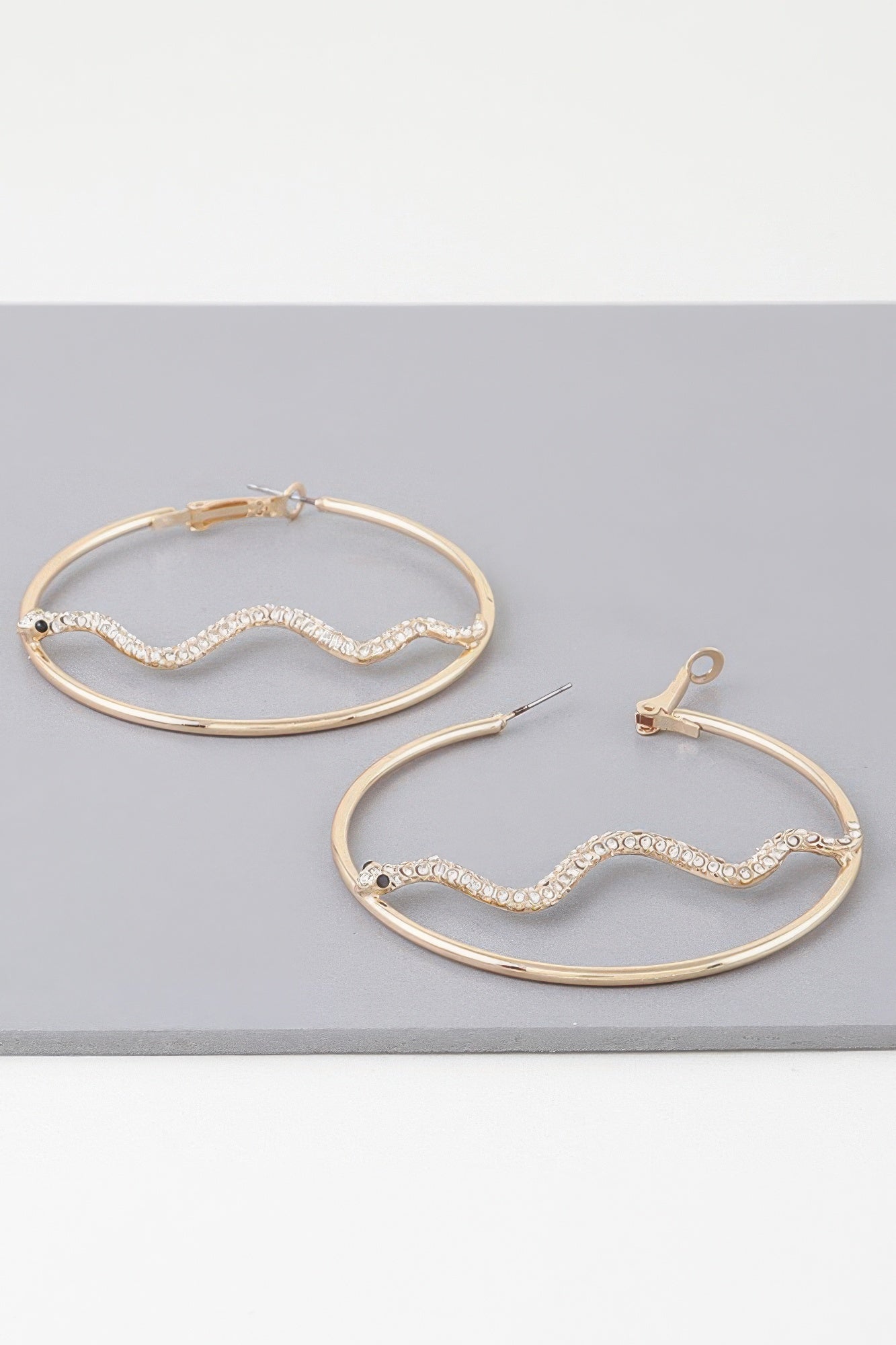 Bejeweled Snake Hoop Earrings - Concordia Style Boutique