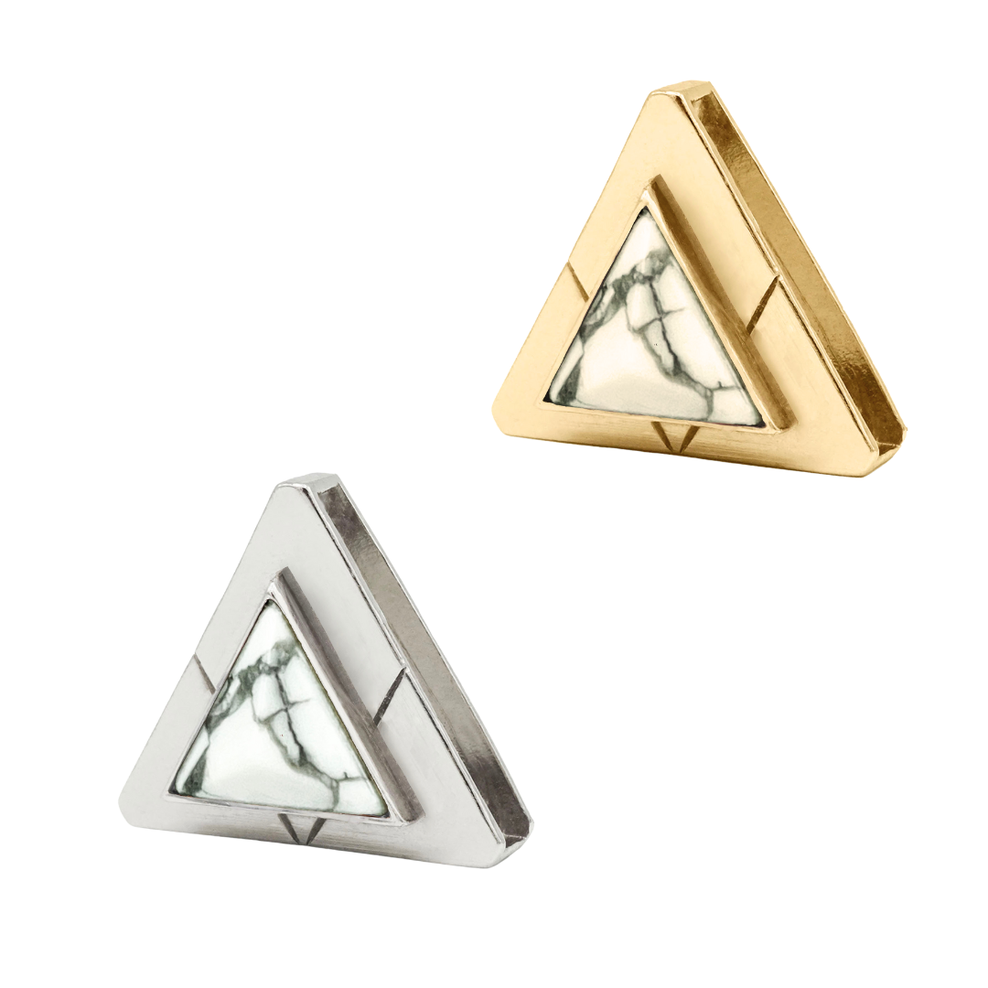 Howlite Triangle Crystal Charm – Gold or Silver | DIPHDA
