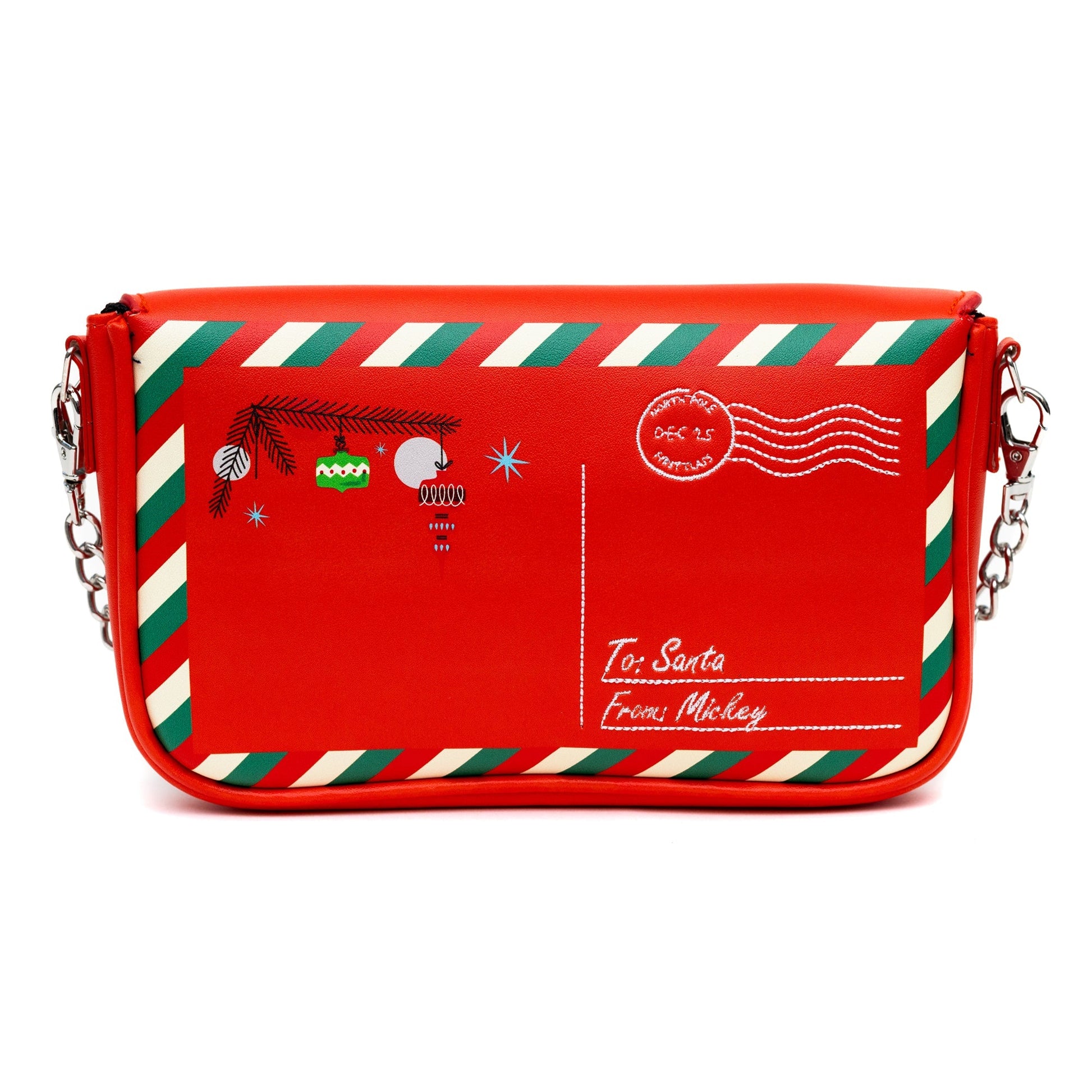 Disney Bag, Crossbody, Mickey Mouse Holiday Christmas Letter to Santa, Red, Vegan Leather - Concordia Style Boutique