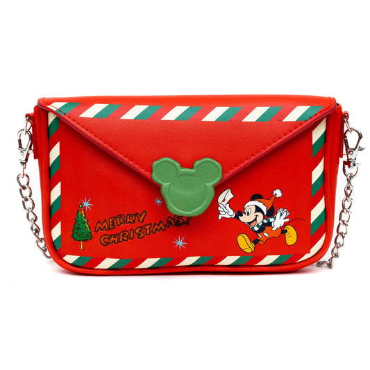 Disney Bag, Crossbody, Mickey Mouse Holiday Christmas Letter to Santa, Red, Vegan Leather - Concordia Style Boutique