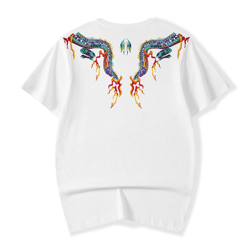 KH727 Flying Dragons Embroidery Tee - Concordia Style Boutique