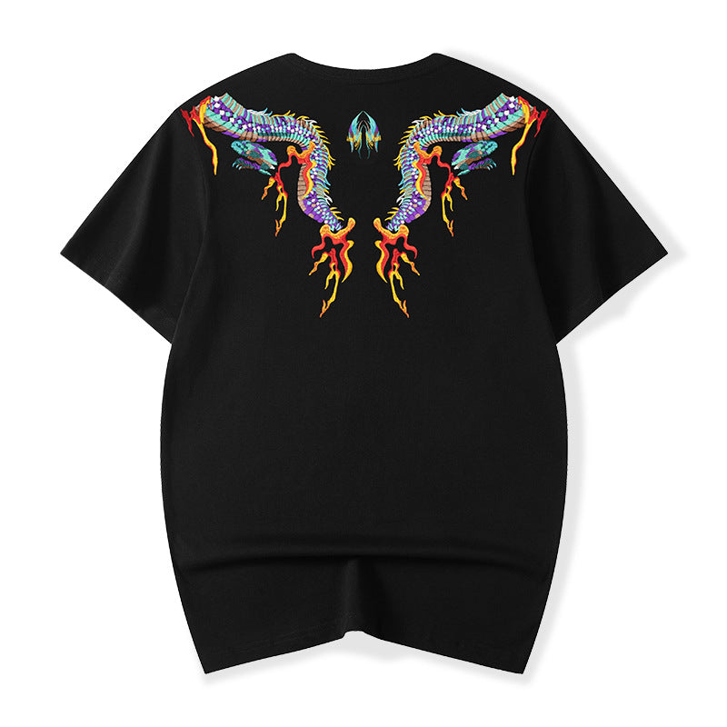KH727 Flying Dragons Embroidery Tee - Concordia Style Boutique