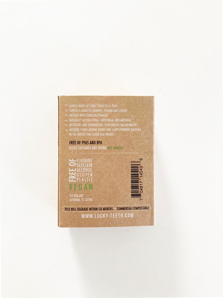 Organic Charcoal Floss Picks - IMPROVED - Biodegradable Floss Picks 50 Units