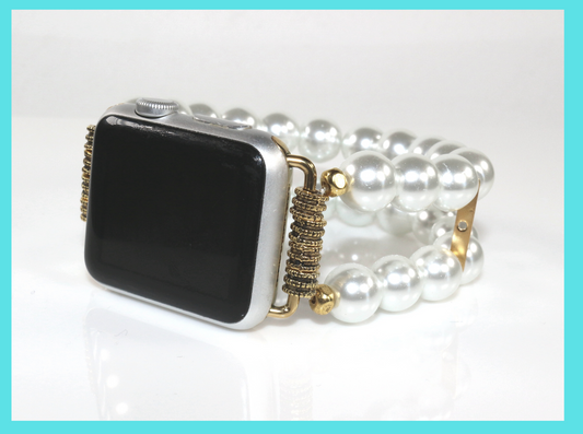 Watch Band for Apple Watch, White Pearls