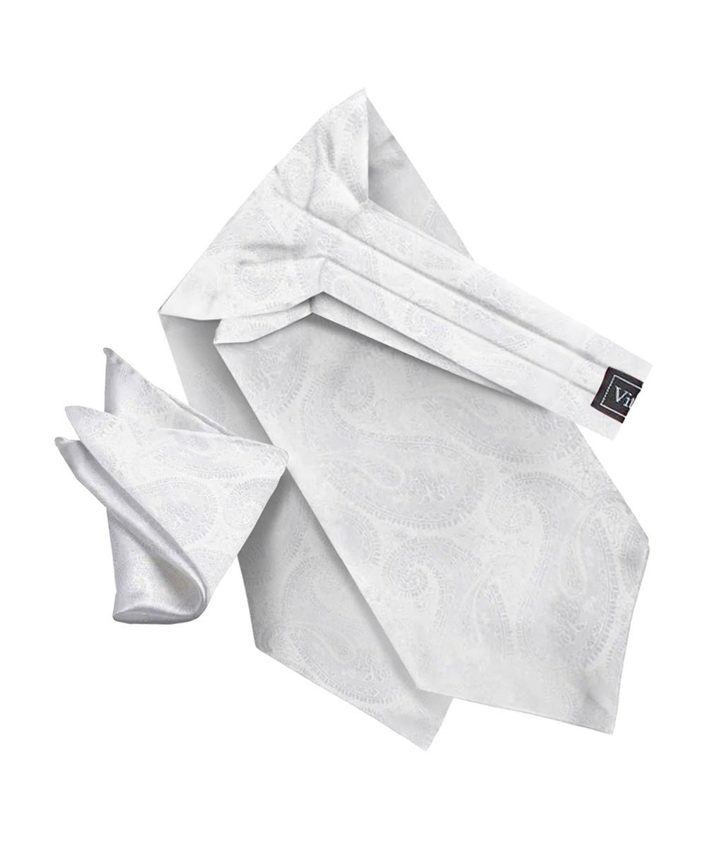 Vittorio Farina Men's Woven Pasiley Ascot & Pocket Square