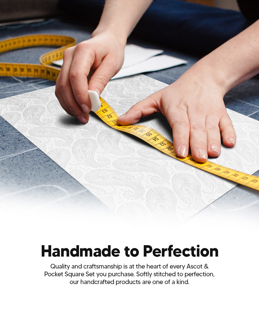 Vittorio Farina Men's Woven Pasiley Ascot & Pocket Square