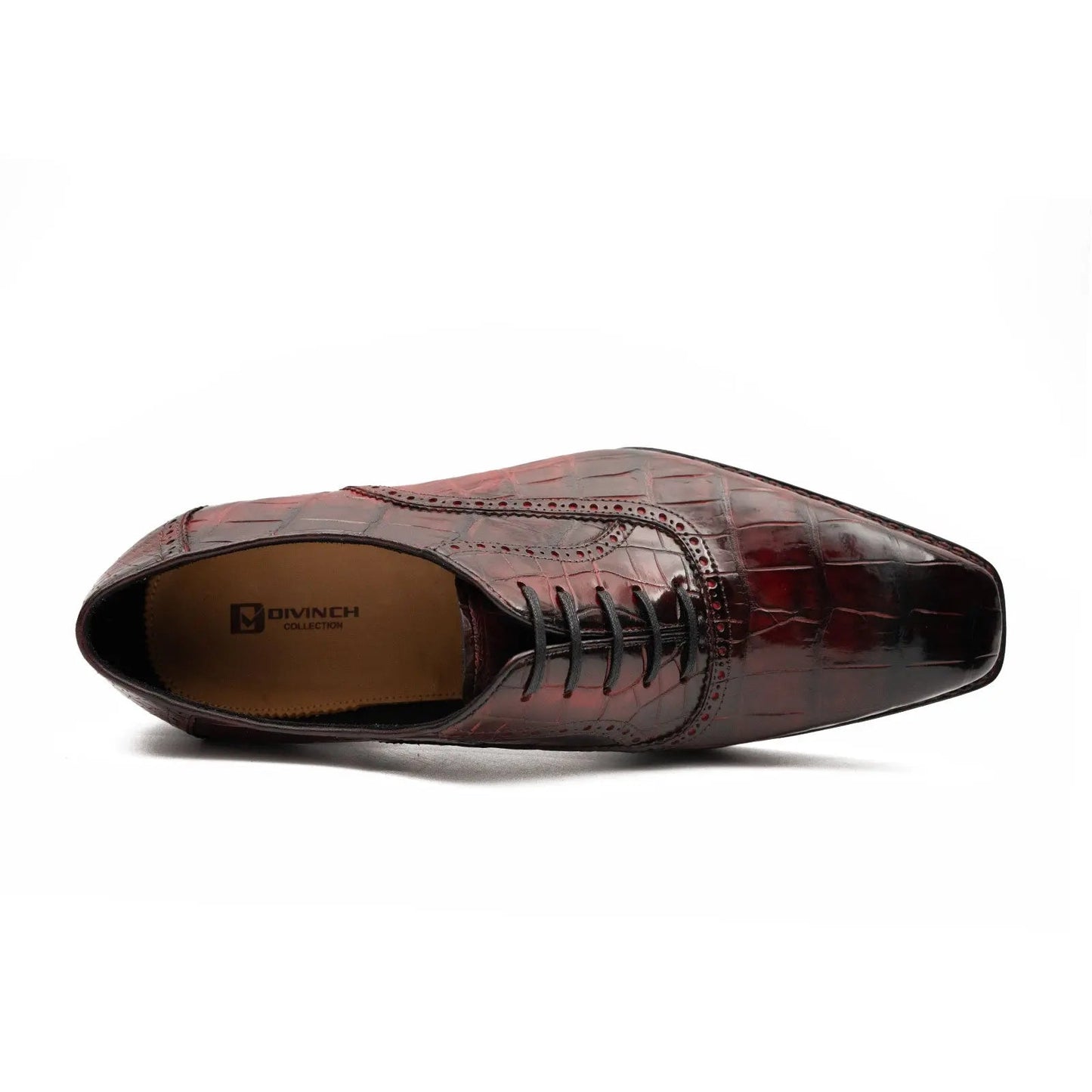 Wine Red Crocodile Oxford Shoes Goodyear Norwegian 8020