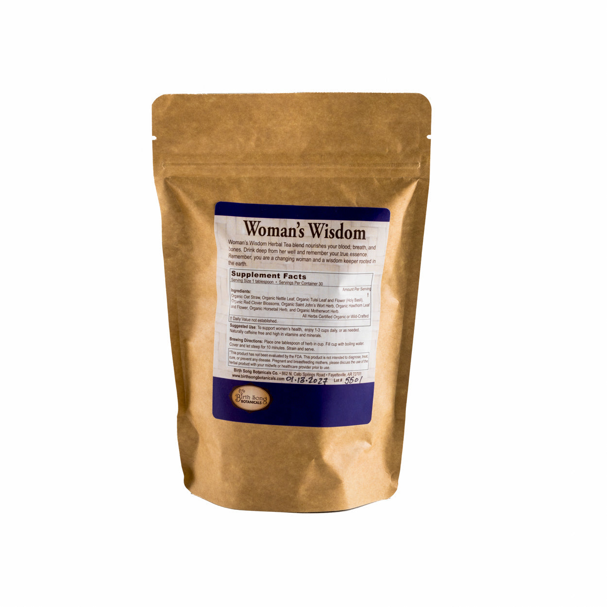 Woman's Wisdom Nourishing Herbal Tea for Menopause and Perimenopause Support* with Tulsi, Loose Leaf 3 oz. - Concordia Style Boutique
